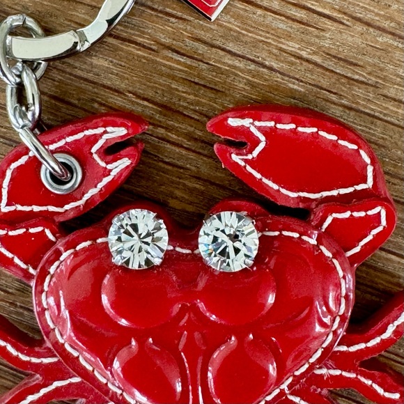 Coach Vintage Red Patent Leather Crab Key Fob - Picture 2 of 11